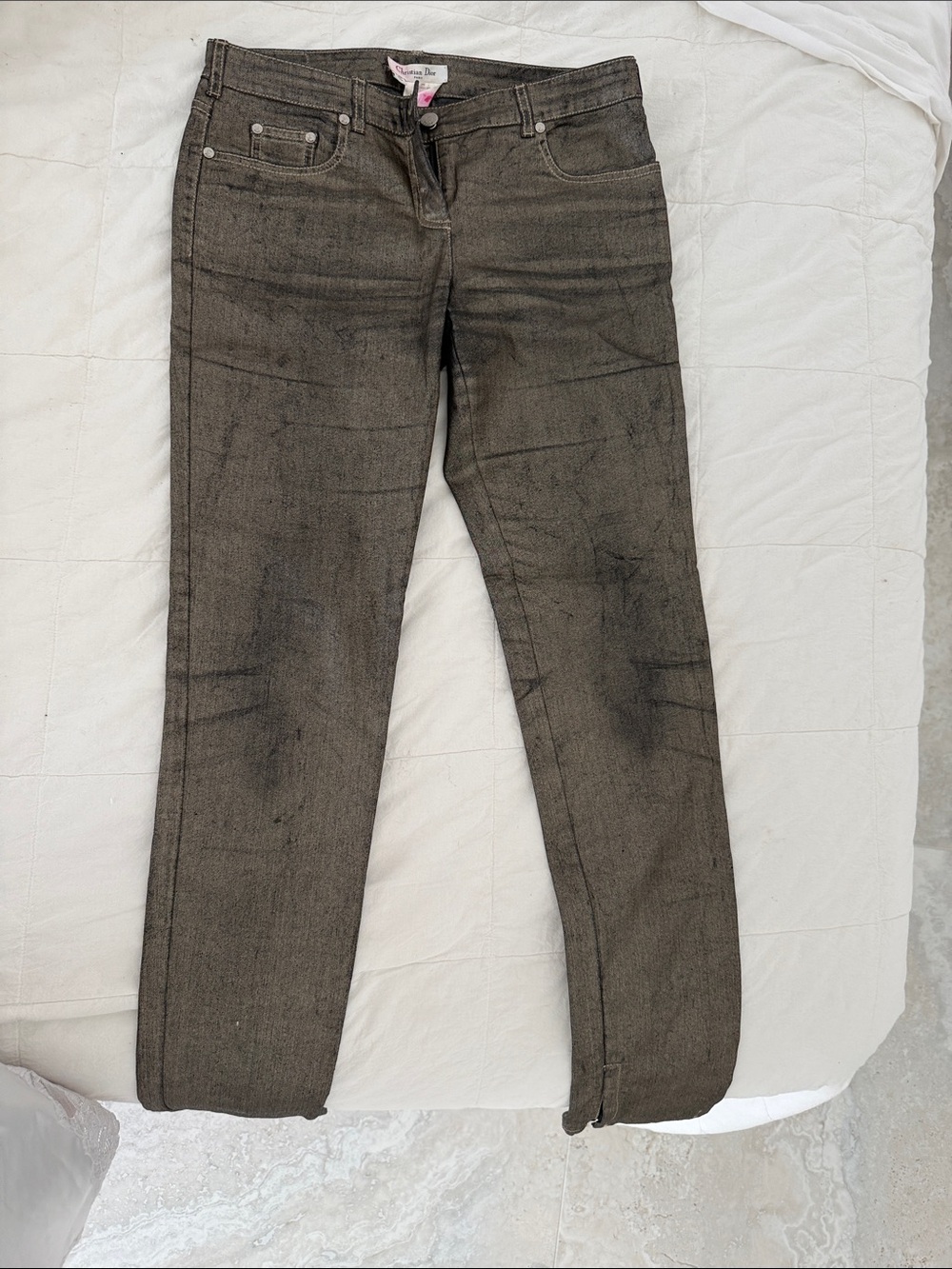 Dior Women's Skinny Pants in Charcoal Brown